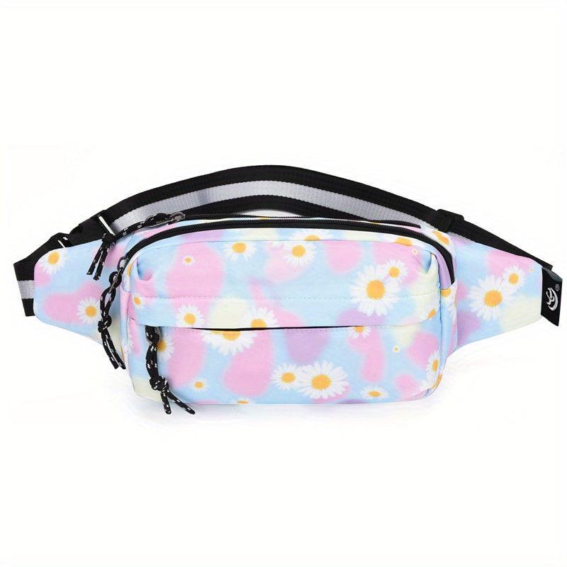Checkered Waist Bag Outdoor Sports Crossbody Bag Casual Nylon Chest Bag