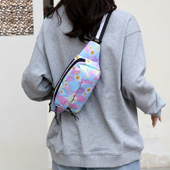 Checkered Waist Bag Outdoor Sports Crossbody Bag Casual Nylon Chest Bag