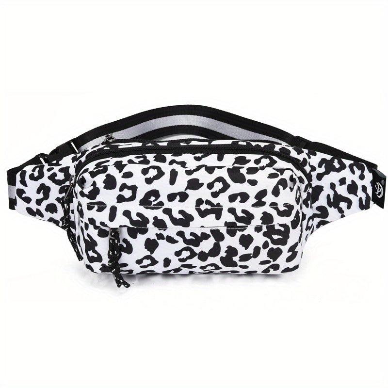 Checkered Waist Bag Outdoor Sports Crossbody Bag Casual Nylon Chest Bag
