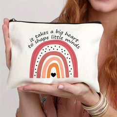 Big Heart Teacher Travel Toiletry Organizer Makeup Bag