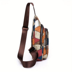 Colorblock Sling Bag Chest Bag PU Leather Crossbody Bag
