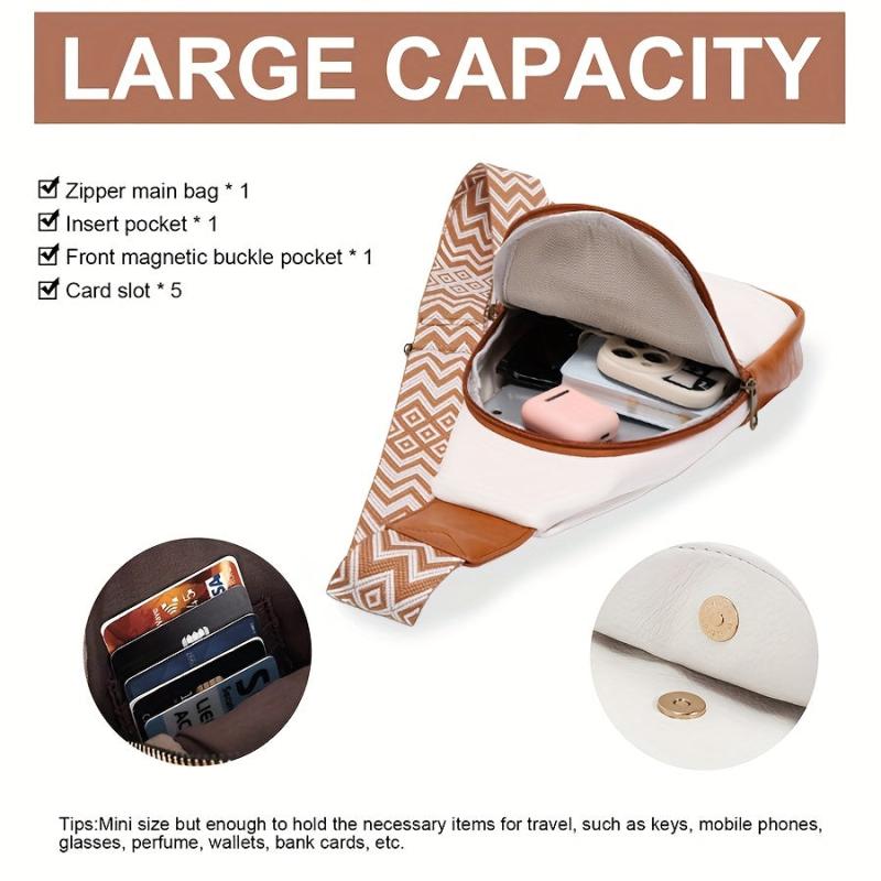 Minimalist Casual Sling Bag Zipper All Match Chest Bag Women's Fancy Pack