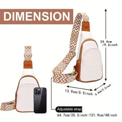 Minimalist Casual Sling Bag Zipper All Match Chest Bag Women's Fancy Pack