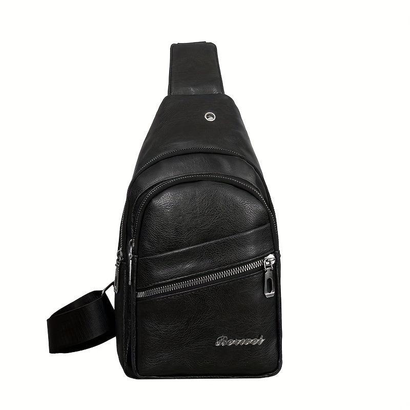 Vintage Zipper Chest Bag Retro Sports Fitness Sling Bag
