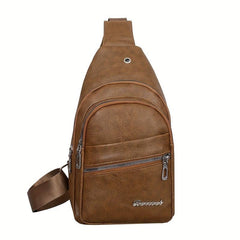 Vintage Zipper Chest Bag Retro Sports Fitness Sling Bag