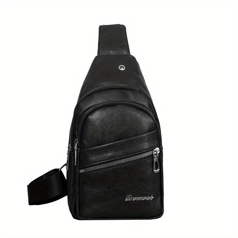 Vintage Zipper Chest Bag Retro Sports Fitness Sling Bag