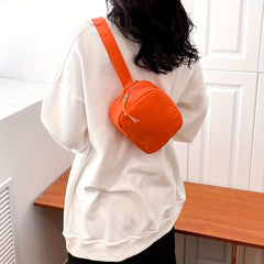 Solid Chest Bag Zipper Crossbody Square Bag Al All Match Fancy Pack