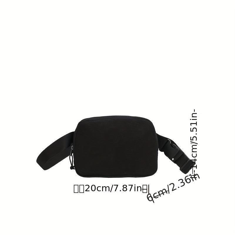Solid Chest Bag Zipper Crossbody Square Bag Al All Match Fancy Pack