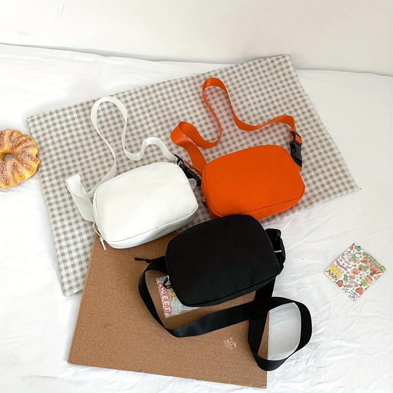Solid Chest Bag Zipper Crossbody Square Bag Al All Match Fancy Pack