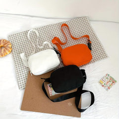Solid Chest Bag Zipper Crossbody Square Bag Al All Match Fancy Pack