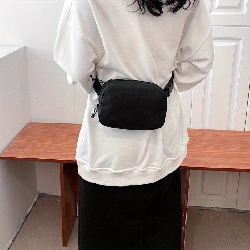 Solid Chest Bag Zipper Crossbody Square Bag Al All Match Fancy Pack