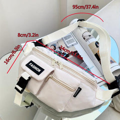 Casual Crossbody Bag Zipper Chest Sports Storage Bag
