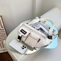Casual Crossbody Bag Zipper Chest Sports Storage Bag