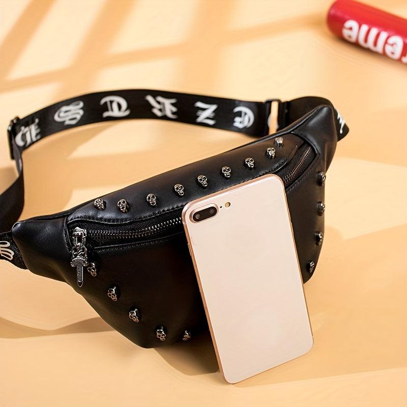 Skull Decor Fanny Pack Crossbody Bag