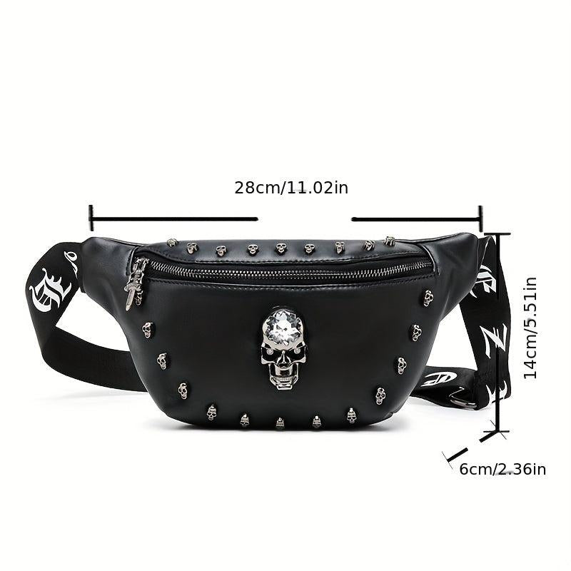 Skull Decor Fanny Pack Crossbody Bag
