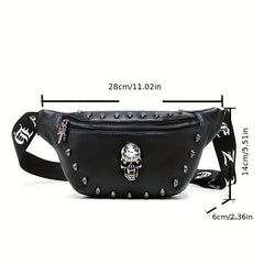 Skull Decor Fanny Pack Crossbody Bag