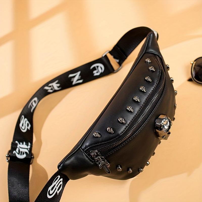 Skull Decor Fanny Pack Crossbody Bag