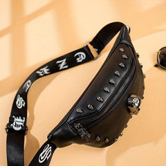 Skull Decor Fanny Pack Crossbody Bag