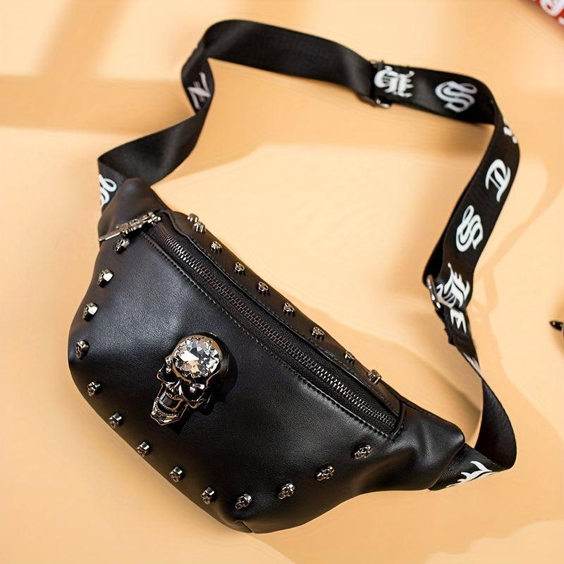 Skull Decor Fanny Pack Crossbody Bag