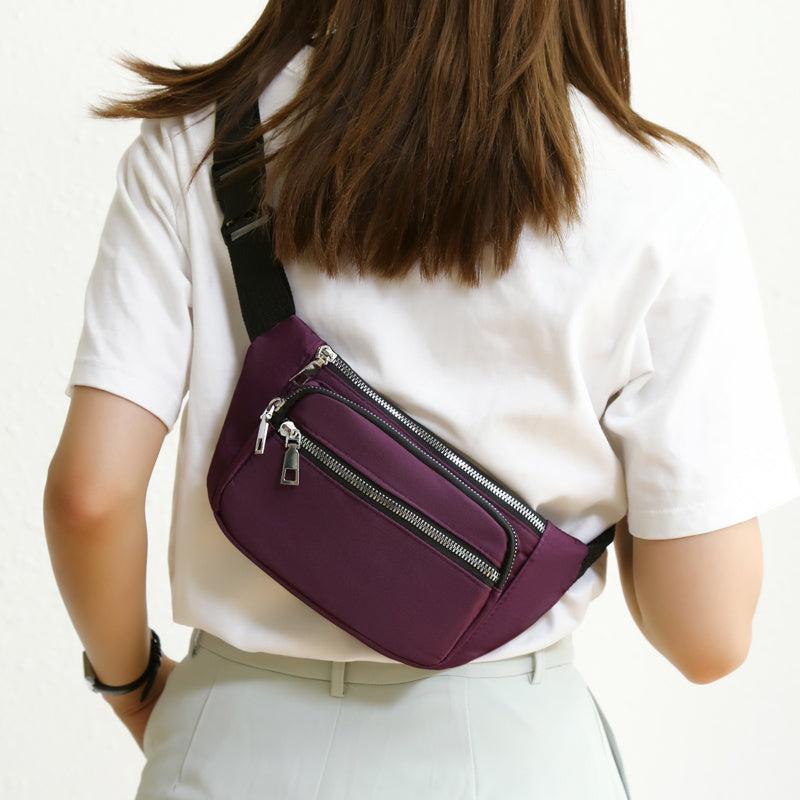 Zipper Front Sling Bag Chest Purse Casual Crossbody Bag