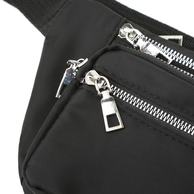 Zipper Front Sling Bag Chest Purse Casual Crossbody Bag