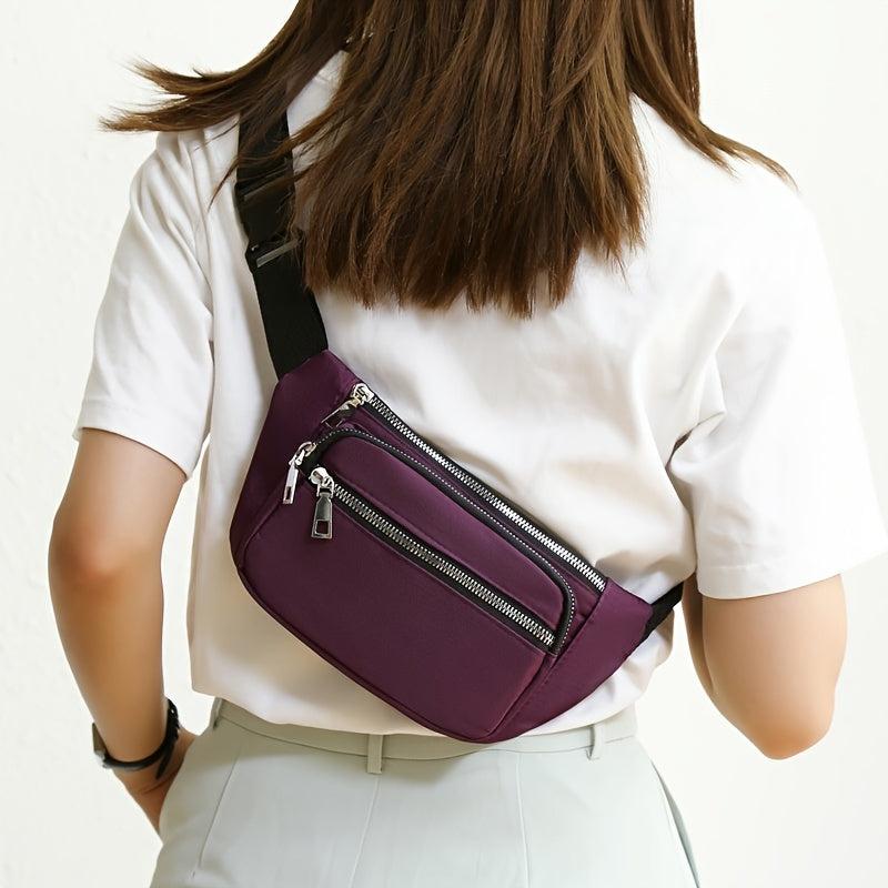 Zipper Front Sling Bag Chest Purse Casual Crossbody Bag