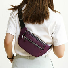 Zipper Front Sling Bag Chest Purse Casual Crossbody Bag
