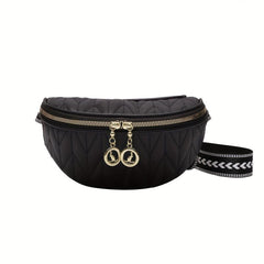 Quilted Detail Zipper Crossbody Bag Women's Purse