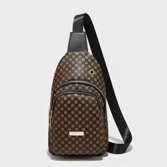 Leopard Sling Bag Faux Leather Chest Purse Crossbody Bag