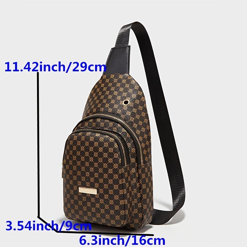Leopard Sling Bag Faux Leather Chest Purse Crossbody Bag