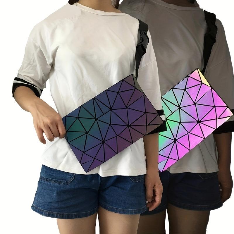 Geometric Pattern Chest Bag with Adjustable Strap