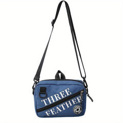 Men's Letter Printed Crossbody Bag with Bag Charm