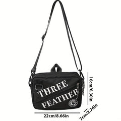 Men's Letter Printed Crossbody Bag with Bag Charm