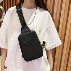 Minimalist Casual Sling Bag Zipper Crossbody Bag Women's Chest Bag