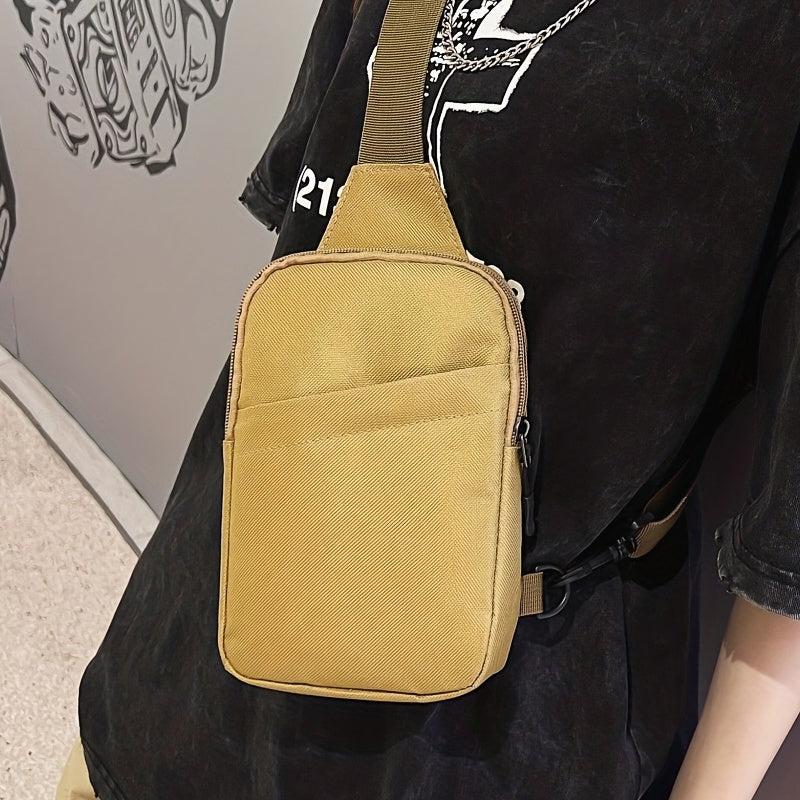Minimalist Casual Sling Bag Zipper Crossbody Bag Women's Chest Bag
