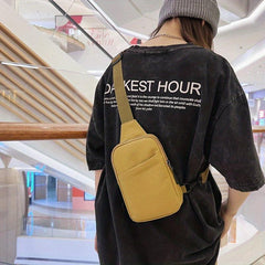 Minimalist Casual Sling Bag Zipper Crossbody Bag Women's Chest Bag