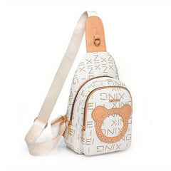 Vintage Pattern Zipper Sling Bag Classic Crossbody Bag