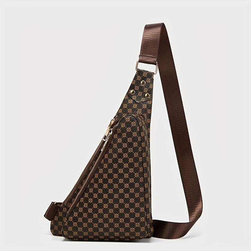 Leopard Print Sling Bag Vintage Crossbody Bag Women's Chest Purse