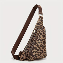 Leopard Print Sling Bag Vintage Crossbody Bag Women's Chest Purse