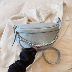 Minimalist Solid Chest Bag Zipper Crossbody Bag