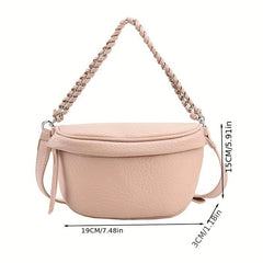 Minimalist Solid Chest Bag Zipper Crossbody Bag