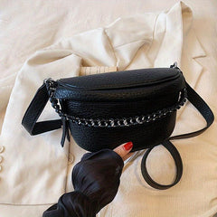 Minimalist Solid Chest Bag Zipper Crossbody Bag
