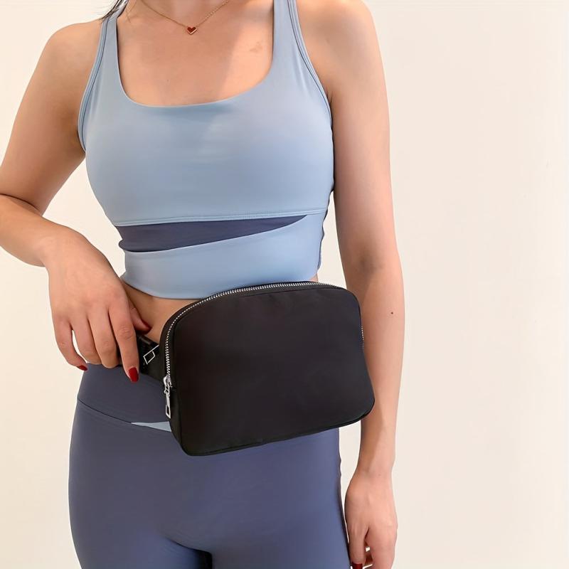 Women's Belt Bag Solid Fanny Pack Sports Yoga Crossbody Purse