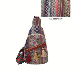 Vintage Ethnic Style Chest Bag Retro Bohemian Sling Bag Women's Casual Boho Cros