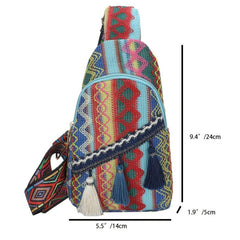 Vintage Ethnic Style Chest Bag Retro Bohemian Sling Bag Women's Casual Boho Cros