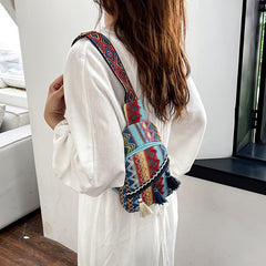 Vintage Ethnic Style Chest Bag Retro Bohemian Sling Bag Women's Casual Boho Cros
