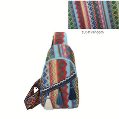 Vintage Ethnic Style Chest Bag Retro Bohemian Sling Bag Women's Casual Boho Cros