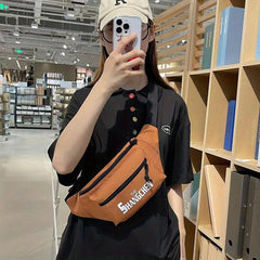 Letter Graphic Chest Bag Sports Fitness Crossbody Fanny Pack