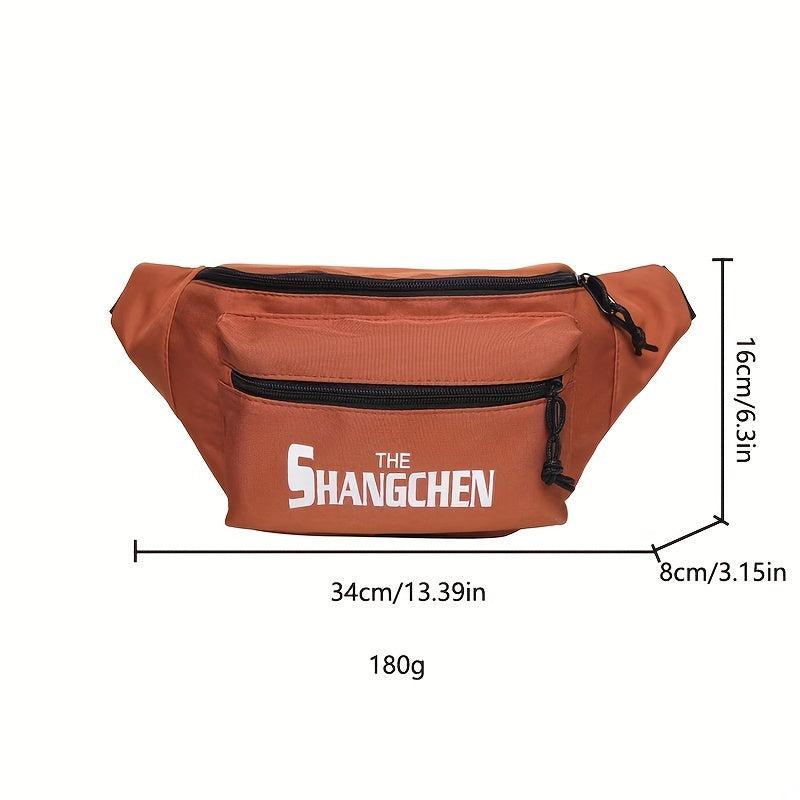 Letter Graphic Chest Bag Sports Fitness Crossbody Fanny Pack