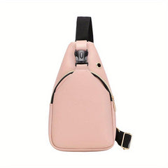 Casual Chest Bag PU Leather Lightweight Sling Bag